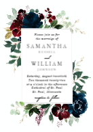 Burgundy Blooms with Navy Front
