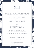 Initials Monogram, Floral Border Front