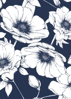 Initials Monogram, Floral Border Back