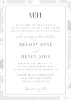 Initials Monogram, Floral Border Front