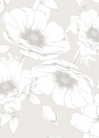 Initials Monogram, Floral Border Back