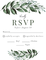 Plush Greenery RSVP Front