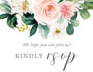 Blushing Bouquet, Script RSVP Front