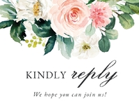 Blushing Bouquet, Elegant RSVP Front