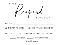 Stylish Script RSVP Postcard Front