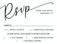 Classic Elegance Postcard RSVP Front