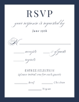 Initials Monogram, Solid Border RSVP Front