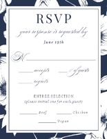 Initials Monogram, Floral Border RSVP Front