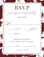 Initials Monogram, Floral Border RSVP Front