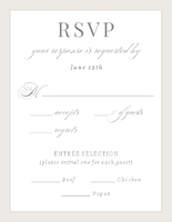 Initials Monogram, Solid Border RSVP Front