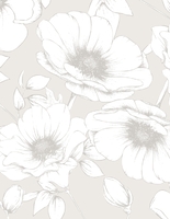 Initials Monogram, Floral Border RSVP Back