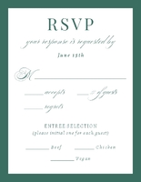 Initials Monogram, Solid Border RSVP Front