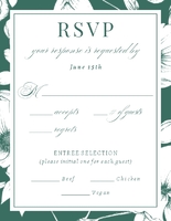 Initials Monogram, Floral Border RSVP Front