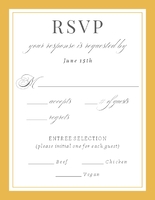 Initials Monogram, Solid Border RSVP Front
