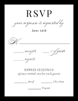 Initials Monogram, Solid Border RSVP Front