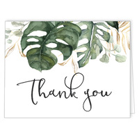 Tropical Leaves with Gold Back | Front
