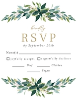 Budding Greenery RSVP Front