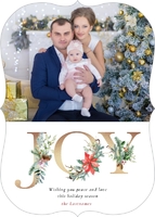 JOY with Holiday Greenery (Shaped Cut) Front