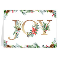 JOY with Holiday Greenery Back | Front
