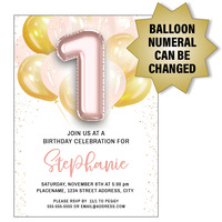 Puffy Balloons, Rose Gold, 1 Front