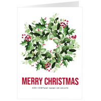 Festive Wreath, Fold (5x7) Back | Front