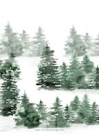 Winter Evergreen Border (Shaped Cut) Back