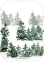 Winter Evergreen Border (Shaped Cut) Back