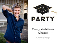 (24 x 18) Lets Party Grad Hat