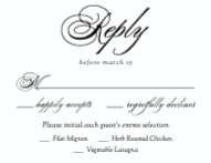 Cursive Typography RSVP Front