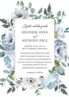 Dusty Blue Floral with Gold Trim Front