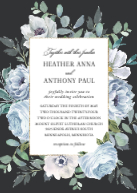 Dusty Blue Floral with Gold Trim Front