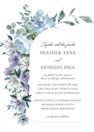 Dusty Blue Floral with Arch Front