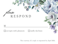 Dusty Blue Floral RSVP Front