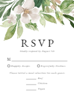 White with Greenery RSVP Front